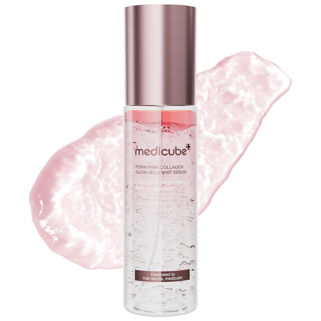 Medicube Jelly Mist Serum with Pink PDRN Collagen – Dual-Texture Glow Spray for Hydration, Radiance & Plump Skin | Niacinamide, Glutathione, Ceramide & Hyaluronic Acid | Korean Skincare | 3.38 fl.oz