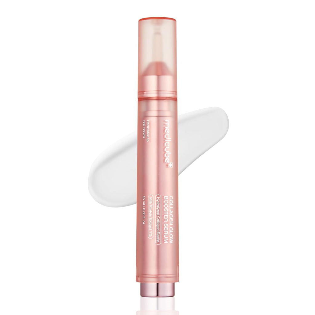 Medicube Collagen Glow Booster Milk Serum – Twist & Click Radiance Serum | Hydration, Firming & Glow with Niacinamide, Milk Protein Extract & Hydrolyzed Collagen | Korean Skincare | 0.50 oz