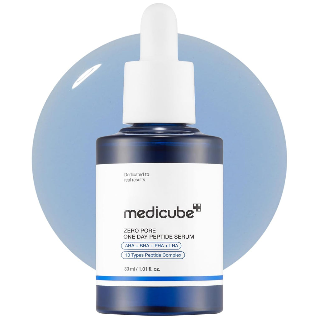 Medicube Zero Pore One Day 10 Peptide Serum – Pore Refining & Oil Balancing Serum | AHA, BHA, PHA, LHA + Copper Peptide (GHK-Cu) | Daily Firming & Smooth Skin Care | Korean Skincare | 1.01 fl oz