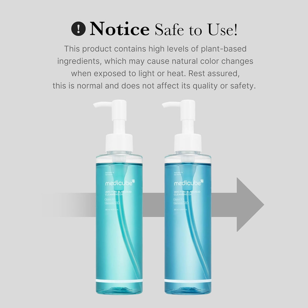 Medicube Zero Pore Blackhead Cleansing Oil – Makeup Remover & Deep Cleansing Oil | Blackhead Care, Pore Purifying & Low-Irritation Formula | Korean Skincare | 205ml (6.93 fl.oz)