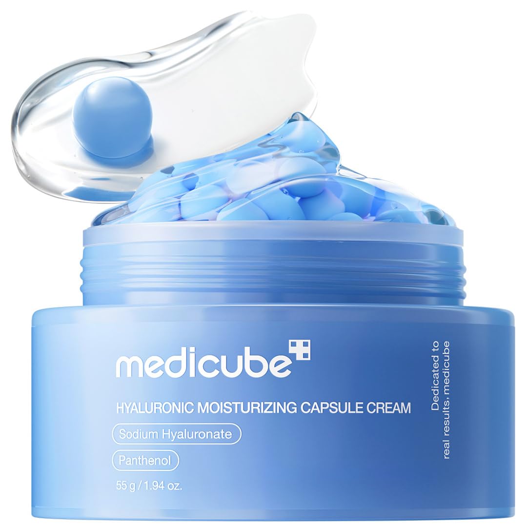 Medicube Capsule Cream with Deep Vitamin C – Liposome Vitamin C Golden Capsule Cream for Radiance & Firm-Looking Skin | Hydrating Glow Gel Moisturizer | Korean Skincare | 1.94 oz