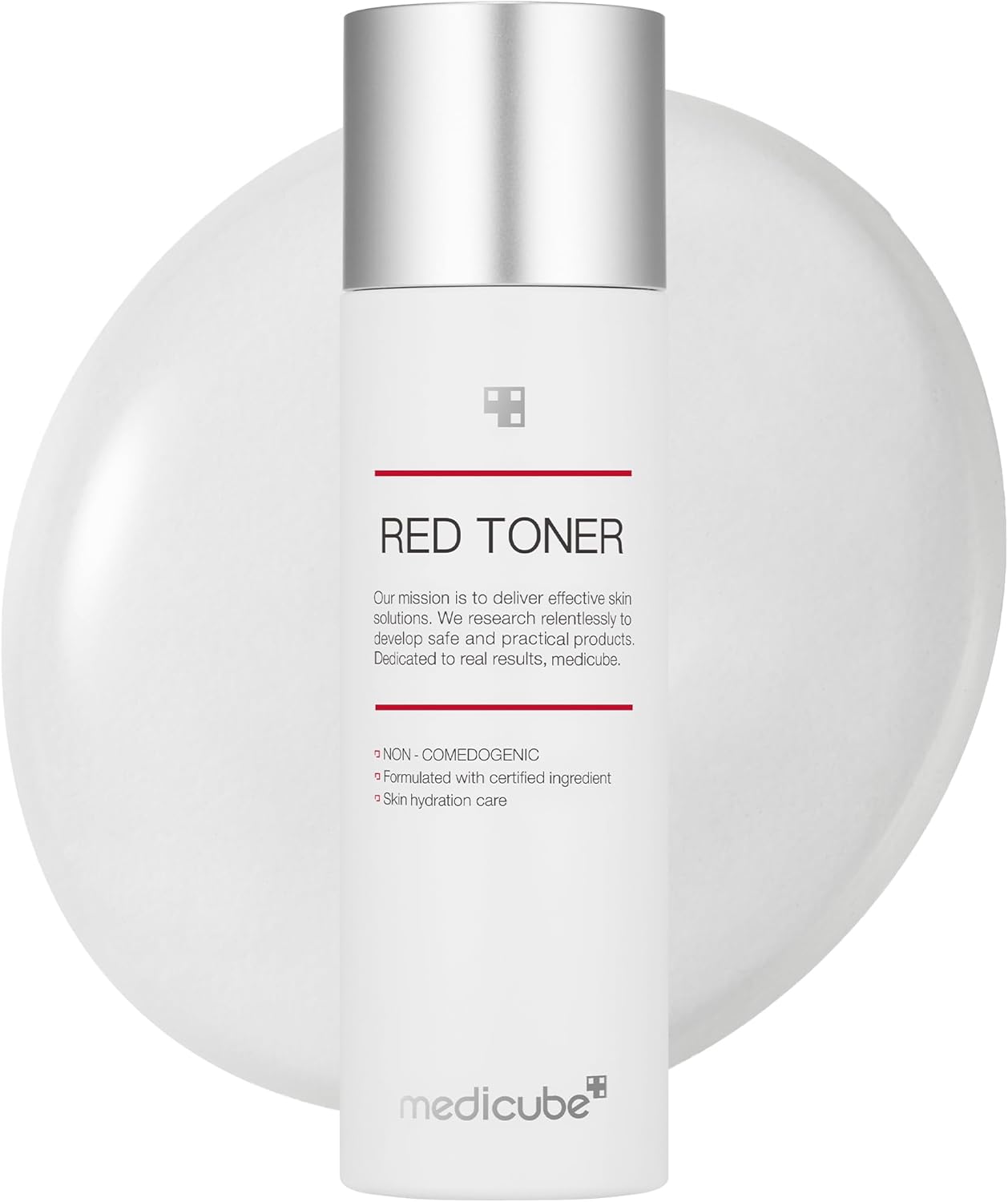 Medicube Red Toner 2.0 — Gentle acne-care toner for acne-prone skin. Helps soothe, control oil, and minimize pores with BHA, Niacinamide, and Adenosine.