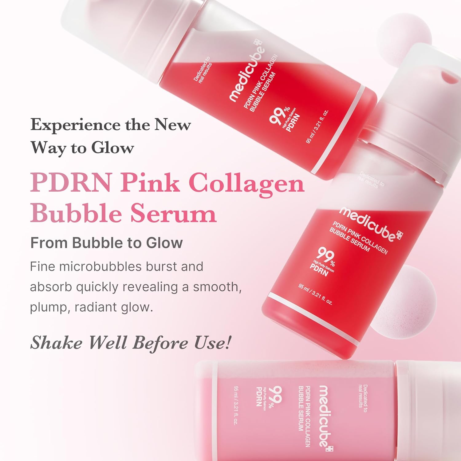 PDRN Pink Collagen Bubble Serum – Bubble-to-Glow Firming Serum for Radiant & Plump Skin