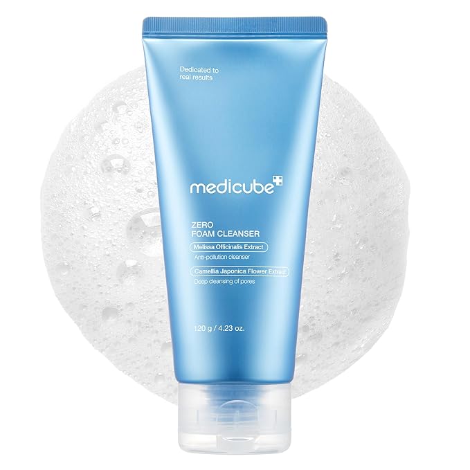 Medicube Zero Pore Capsule Cleansing Foam – Daily Gentle Facial Cleanser for Blackhead & Pore Care | AHA, BHA & PHA Deep Cleansing Formula for Smoother Skin Texture | Korean Skincare | 4.23 oz