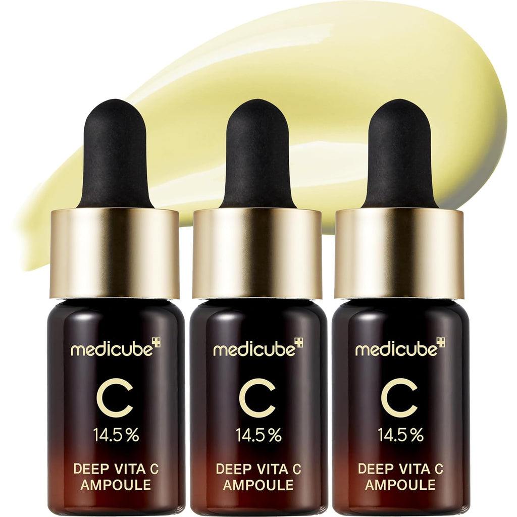 Medicube Deep Vita C Serum 2.0 – 14.5% Pure Vitamin C Brightening Serum | Reduces Hyperpigmentation, Dark Spots & Blemishes | Korean Skincare | 10g × 3 Bottles