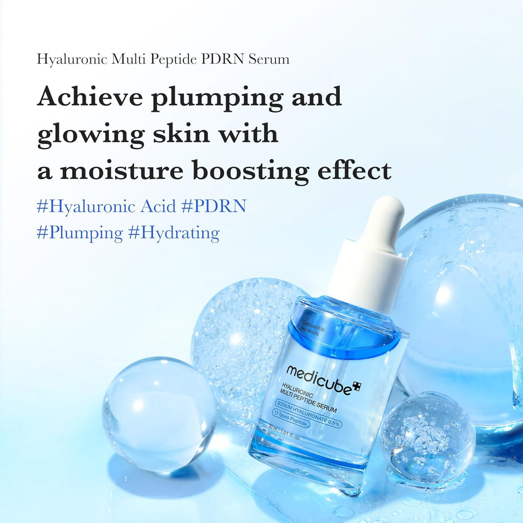 Medicube Hyaluronic Multi Peptide PDRN Serum – Hydrating, Soothing & Glow-Boosting Facial Serum | Lightweight Water-Plumping Formula for Radiant Skin | Korean Skincare | 30ml (1.01 fl.oz)