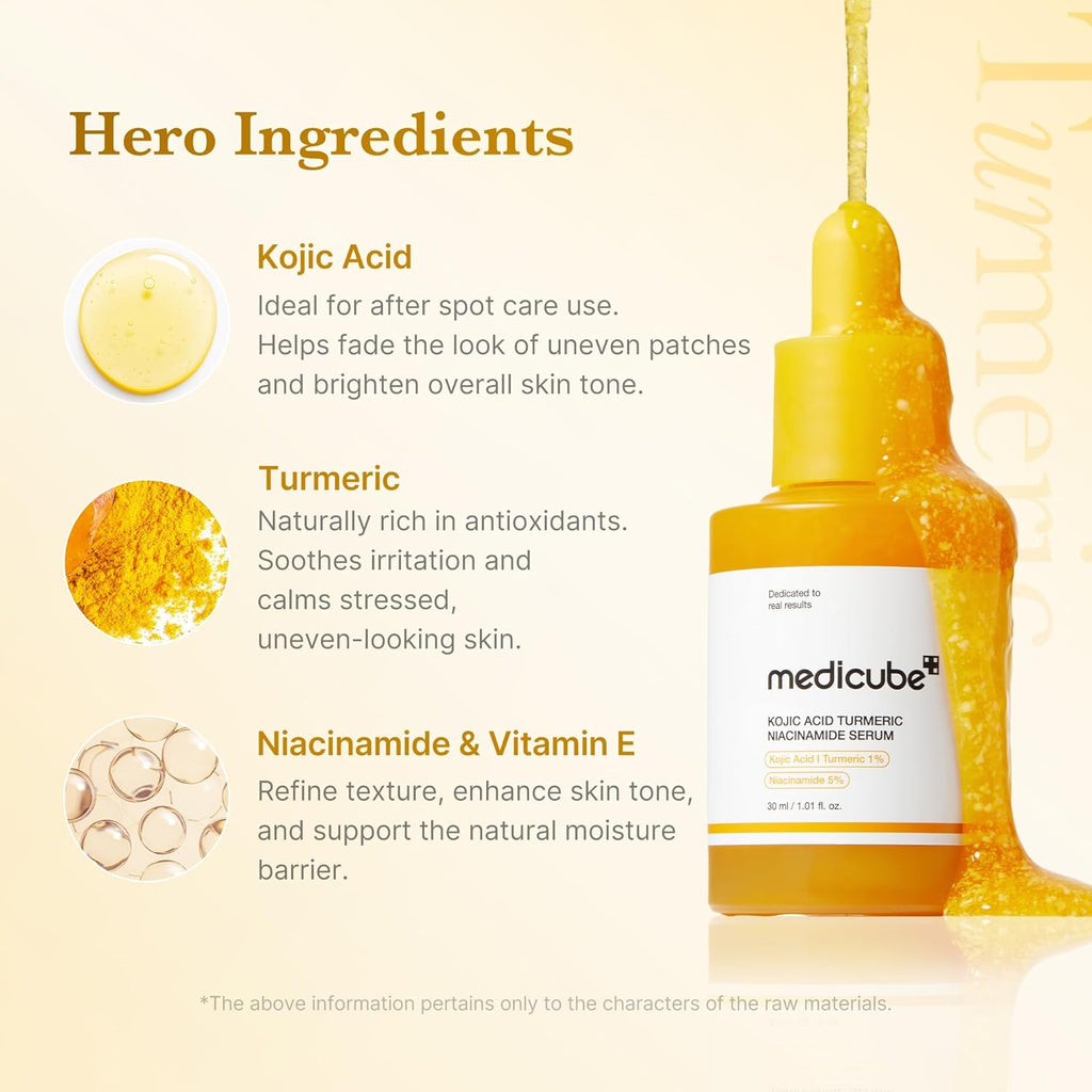 Medicube Kojic Acid Turmeric Clarifying & Balancing Capsule Serum – Brightening & Soothing Treatment for Troubled Skin | Niacinamide Glow Capsules for Hydration, Barrier Support & Even Tone | Korean Skincare | 1.01 fl.oz