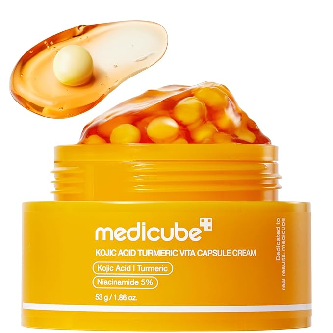 Medicube Capsule Cream with Deep Vitamin C – Liposome Vitamin C Golden Capsule Cream for Radiance & Firm-Looking Skin | Hydrating Glow Gel Moisturizer | Korean Skincare | 1.94 oz