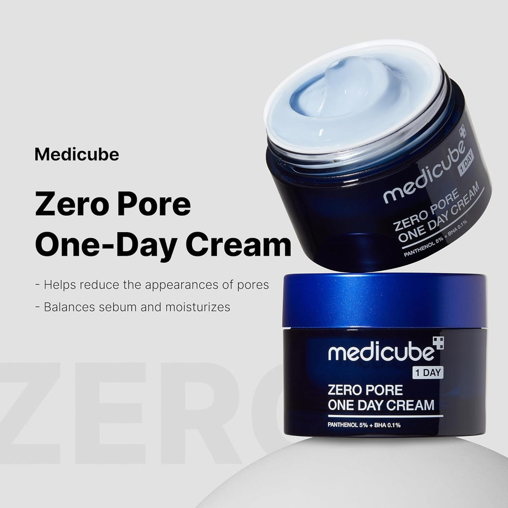 Medicube Zero Pore One-Day Cream – Pore Refining Moisturizer for Visible Pore Reduction | Oil Control, Smooth Skin & Daily Hydration | Panthenol, Salicylic Acid & Niacinamide | Korean Skincare | 1.69 fl.oz