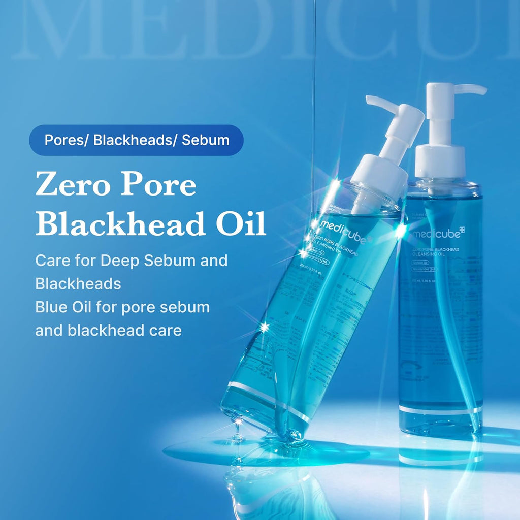 Medicube Zero Pore Blackhead Cleansing Oil – Makeup Remover & Deep Cleansing Oil | Blackhead Care, Pore Purifying & Low-Irritation Formula | Korean Skincare | 205ml (6.93 fl.oz)