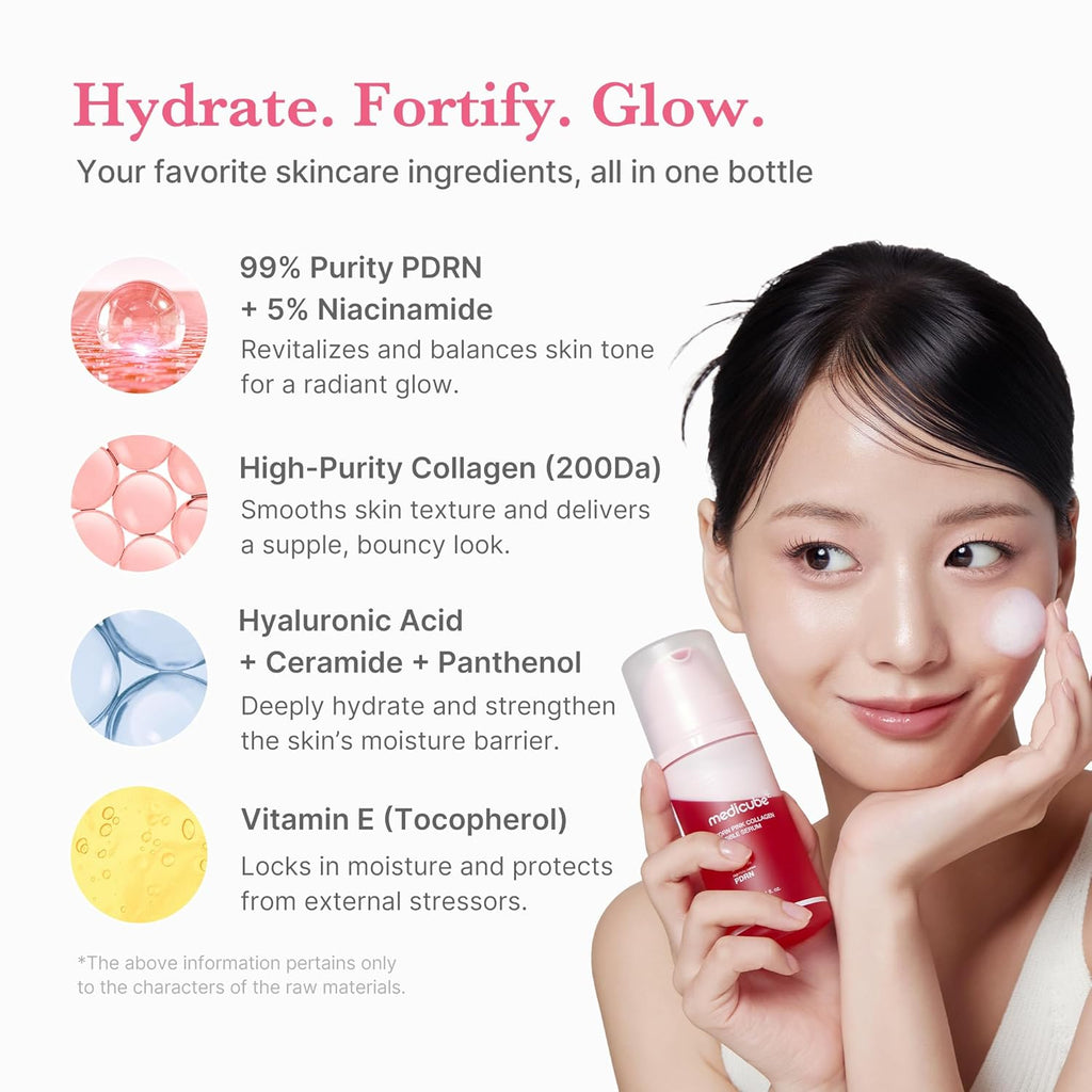 PDRN Pink Collagen Bubble Serum – Bubble-to-Glow Firming Serum for Radiant & Plump Skin