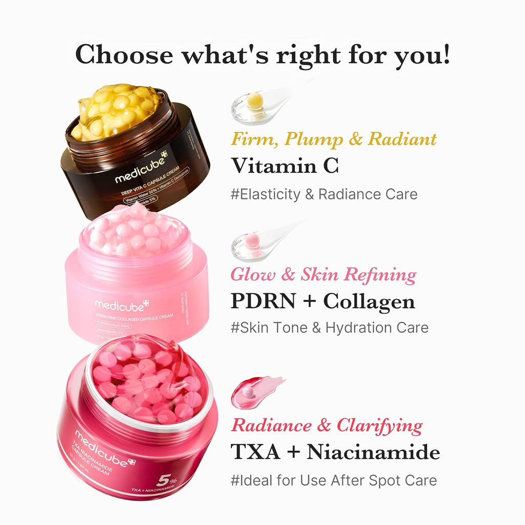Medicube Capsule Cream with Deep Vitamin C – Liposome Vitamin C Golden Capsule Cream for Radiance & Firm-Looking Skin | Hydrating Glow Gel Moisturizer | Korean Skincare | 1.94 oz