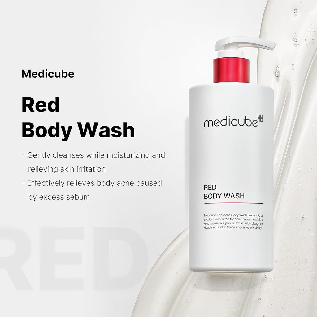 Medicube Red Body Wash – Low pH Hydrating Body Cleanser for Bacne Care | Salicylic Acid, Lactic Acid, Niacinamide & Hyaluronic Acid | Korean Skincare | 14.10 fl.oz