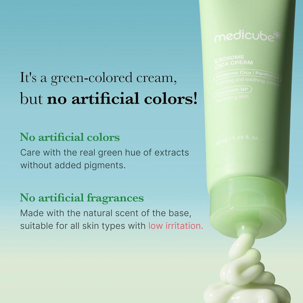 Medicube Exosome Cica Tea Tree Cream – Soothing Moisturizer for Sensitive Skin | Redness Relief & Breakout Care with Centella Asiatica | Low-Irritation Daily Hydration | Korean Skincare | 1.7 fl oz