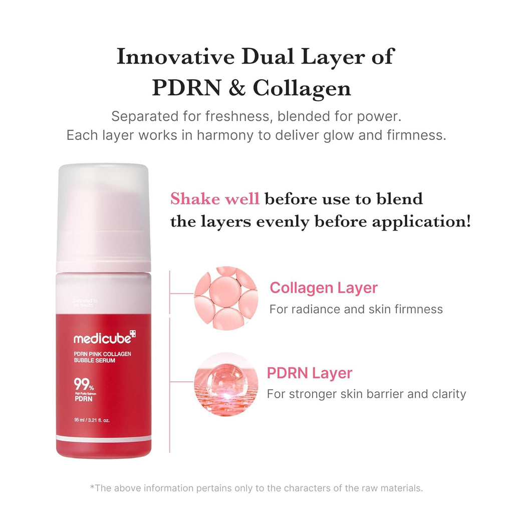 PDRN Pink Collagen Bubble Serum – Bubble-to-Glow Firming Serum for Radiant & Plump Skin