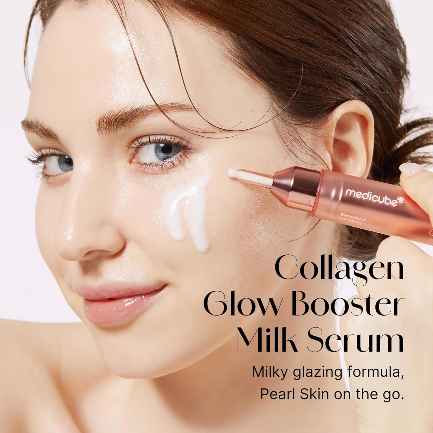Medicube Collagen Glow Booster Milk Serum – Twist & Click Radiance Serum | Hydration, Firming & Glow with Niacinamide, Milk Protein Extract & Hydrolyzed Collagen | Korean Skincare | 0.50 oz